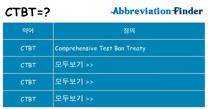 ctbt 대 한 무엇을 서가