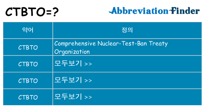 ctbto 대 한 무엇을 서가