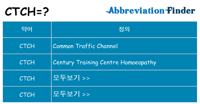 ctch 대 한 무엇을 서가