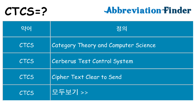 ctcs 대 한 무엇을 서가