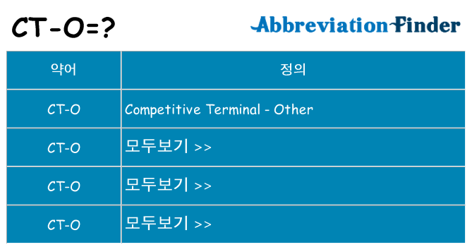 ct-o 대 한 무엇을 서가