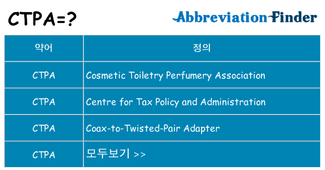 ctpa 대 한 무엇을 서가