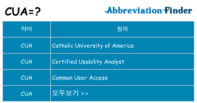 cua 대 한 무엇을 서가