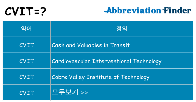 cvit 대 한 무엇을 서가