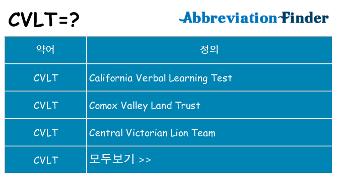 cvlt 대 한 무엇을 서가