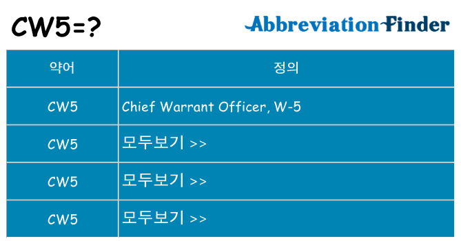 cw5 대 한 무엇을 서가