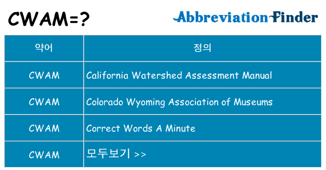cwam 대 한 무엇을 서가