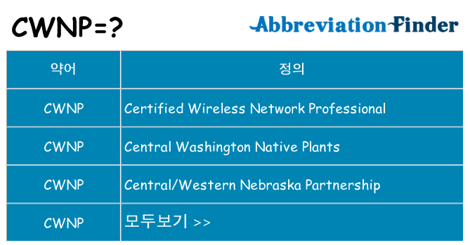 cwnp 대 한 무엇을 서가