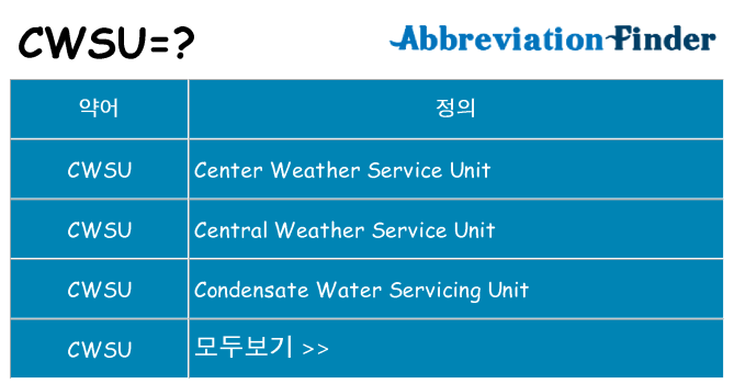 cwsu 대 한 무엇을 서가