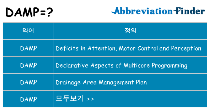 damp 대 한 무엇을 서가