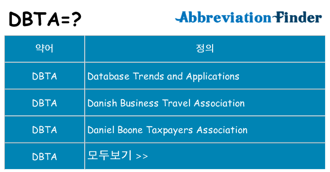 dbta 대 한 무엇을 서가