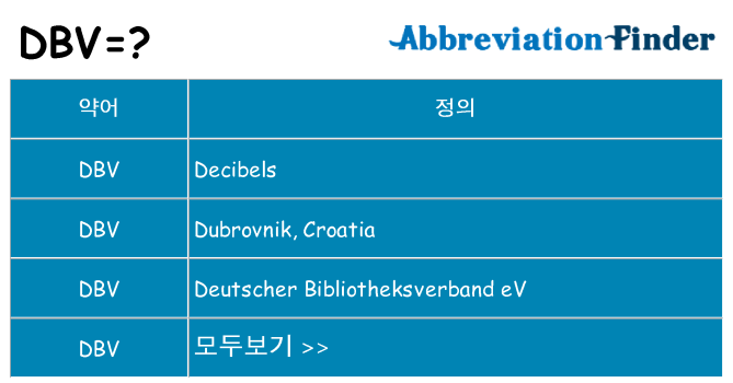 dbv 대 한 무엇을 서가