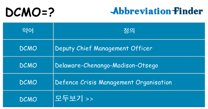 dcmo 대 한 무엇을 서가