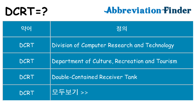 dcrt 대 한 무엇을 서가