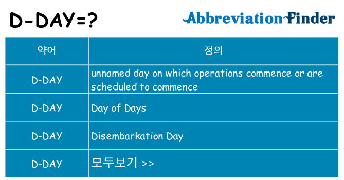 d-day 대 한 무엇을 서가