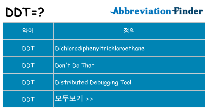 ddt 대 한 무엇을 서가