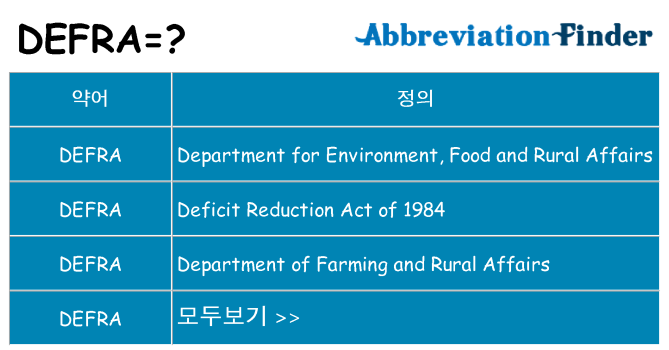 defra 대 한 무엇을 서가