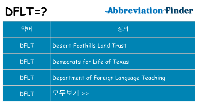 dflt 대 한 무엇을 서가
