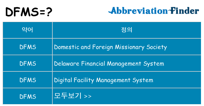 dfms 대 한 무엇을 서가