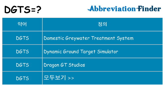 dgts 대 한 무엇을 서가
