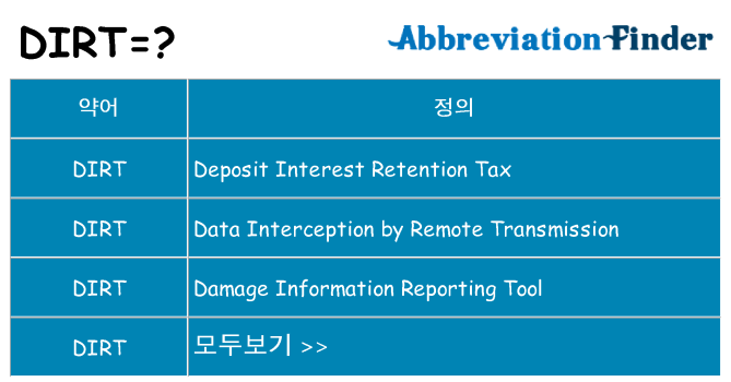 dirt 대 한 무엇을 서가