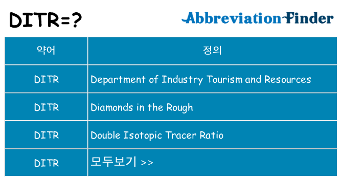 ditr 대 한 무엇을 서가