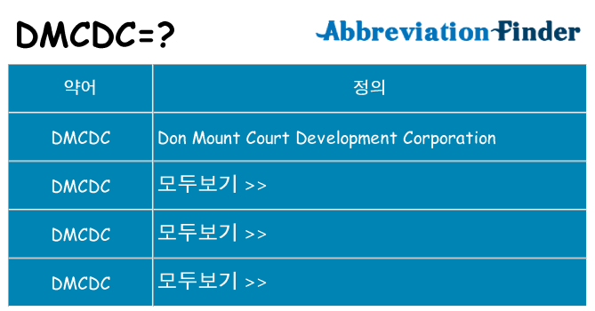 dmcdc 대 한 무엇을 서가