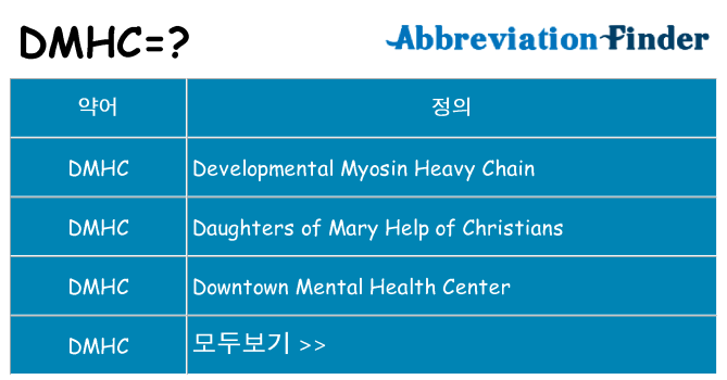 dmhc 대 한 무엇을 서가