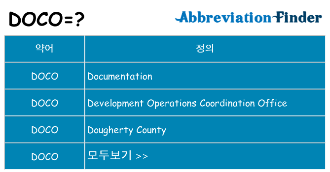 doco 대 한 무엇을 서가