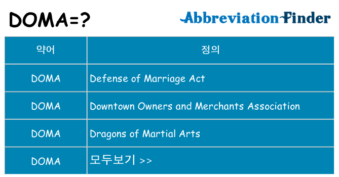 doma 대 한 무엇을 서가