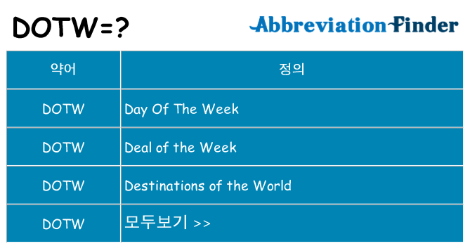 dotw 대 한 무엇을 서가