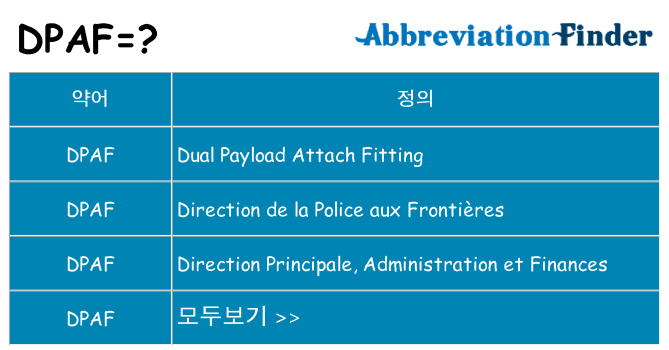dpaf 대 한 무엇을 서가