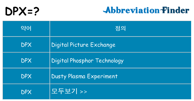 dpx 대 한 무엇을 서가