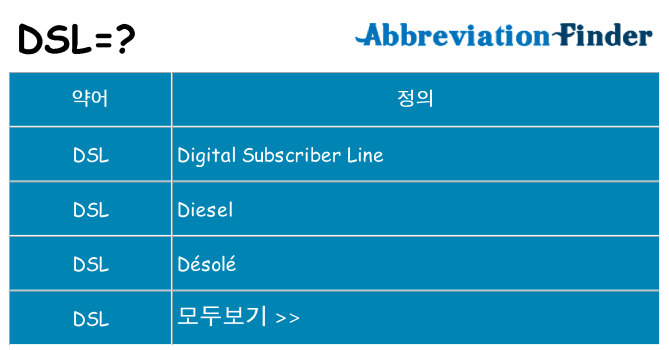 dsl 대 한 무엇을 서가