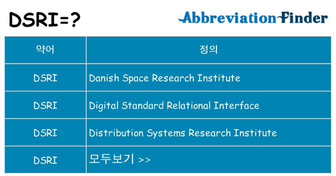 dsri 대 한 무엇을 서가