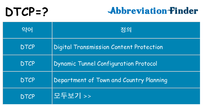 dtcp 대 한 무엇을 서가