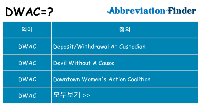 dwac 대 한 무엇을 서가