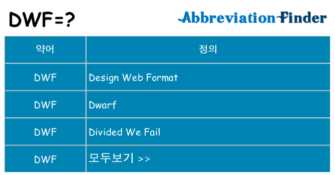 dwf 대 한 무엇을 서가