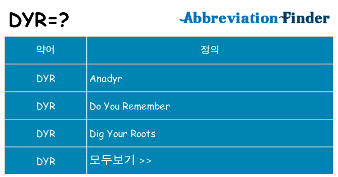 dyr 대 한 무엇을 서가