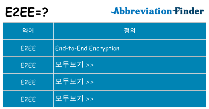 e2ee 대 한 무엇을 서가