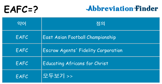 eafc 대 한 무엇을 서가