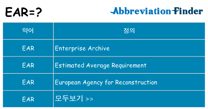 ear 대 한 무엇을 서가