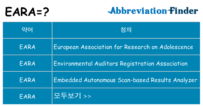 eara 대 한 무엇을 서가