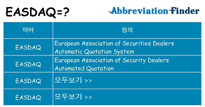 easdaq 대 한 무엇을 서가