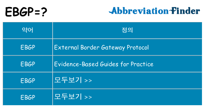 ebgp 대 한 무엇을 서가