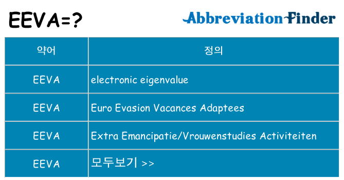 eeva 대 한 무엇을 서가