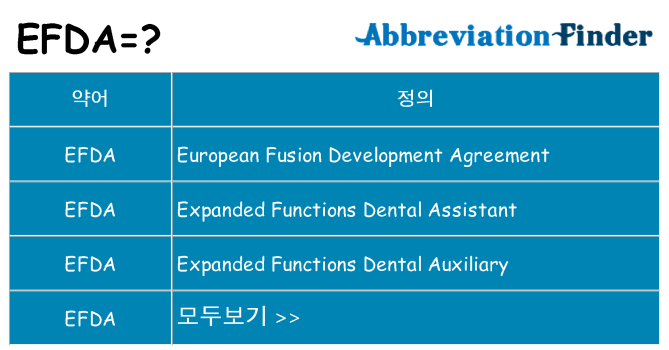 efda 대 한 무엇을 서가