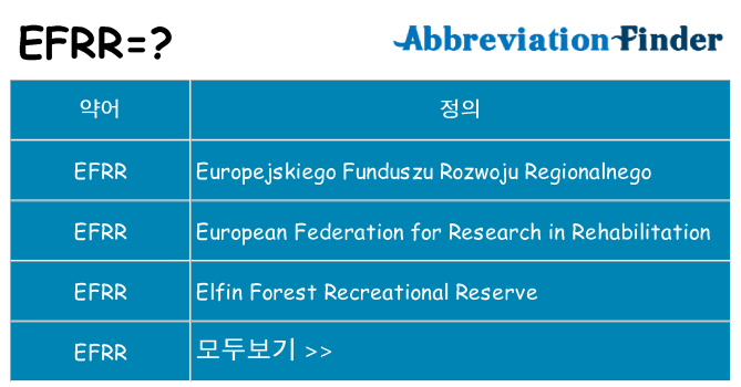 efrr 대 한 무엇을 서가