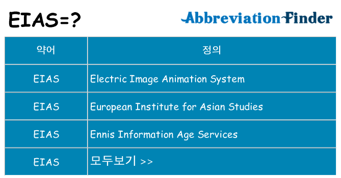 eias 대 한 무엇을 서가