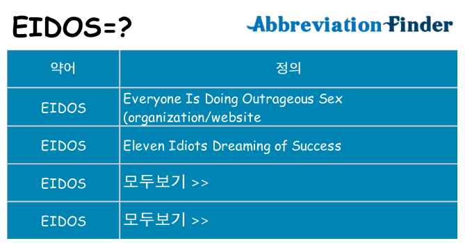 eidos 대 한 무엇을 서가